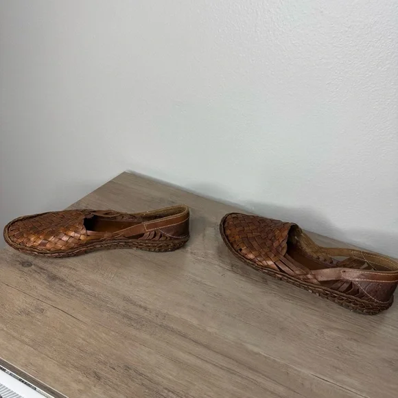 Mohinders Leather Woven Shoe in Walnut - Picture 6 of 10